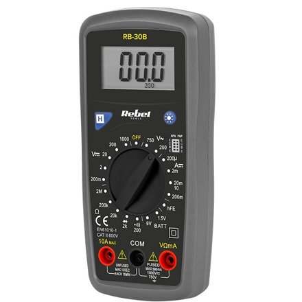 Multimetru Rebel Tools RB-30B cu afișaj iluminat