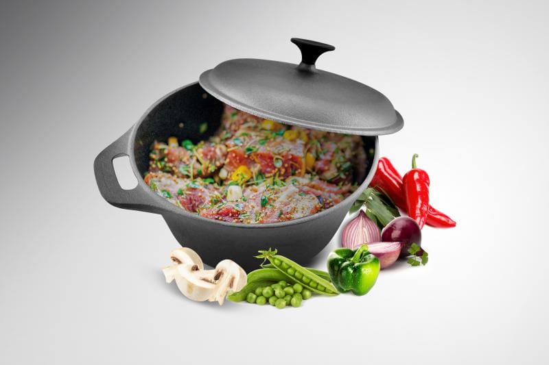 Semioală fontă HEINNER Cooking 3.8L cu capac 24cm - imagine 2