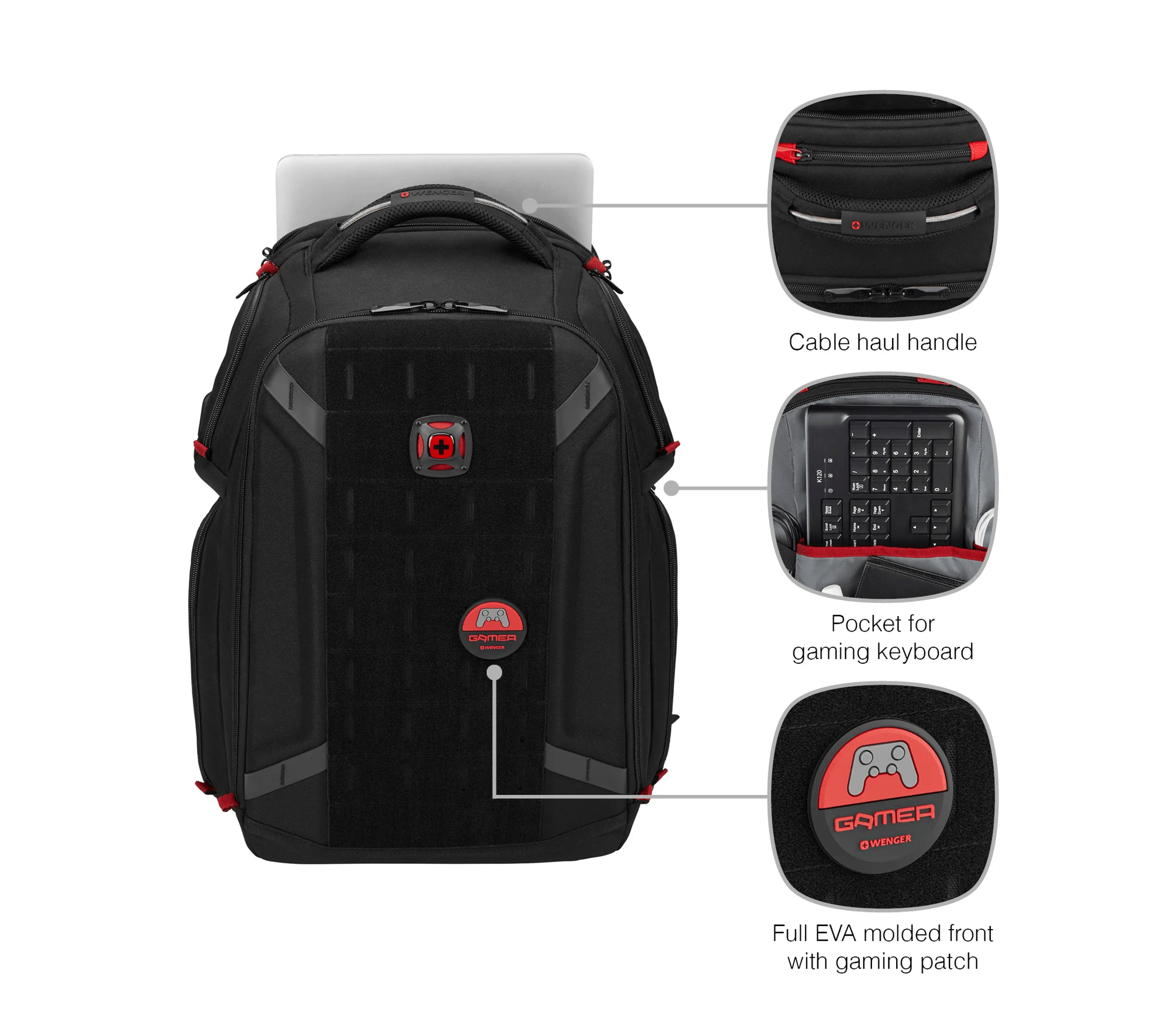Rucsac Gaming Wenger PlayerOne 17.3" Negru - Protecție Premium - imagine 5