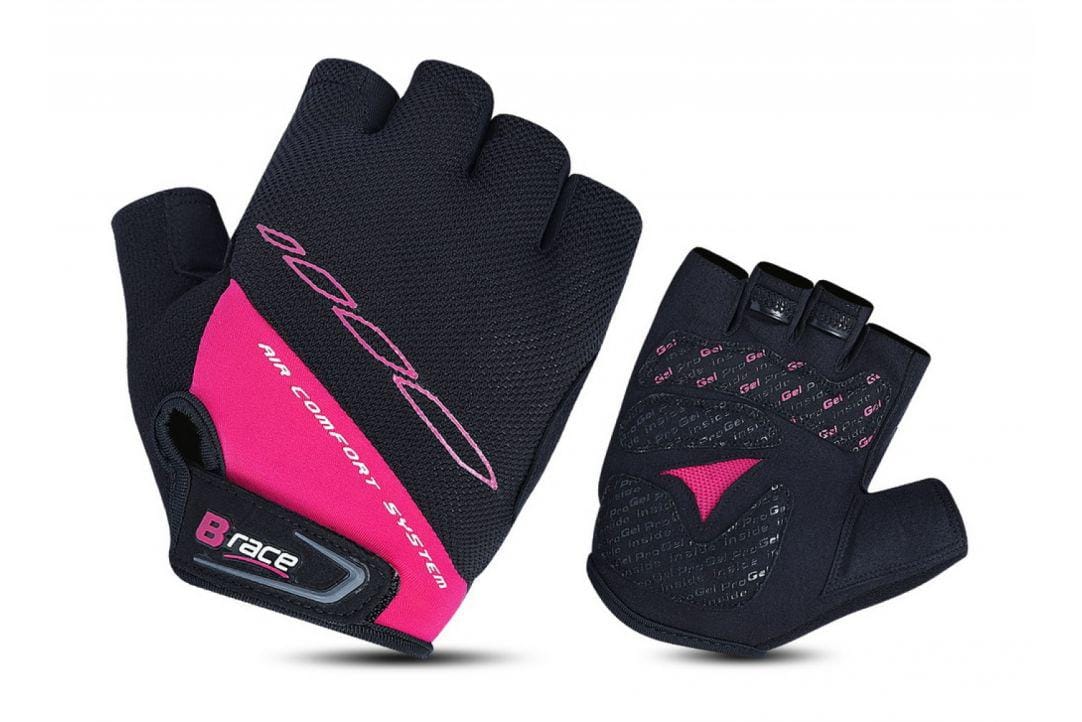 Mănuși B-Race Gel Negru/Fuchsia L | Protecție Profesională - imagine 2