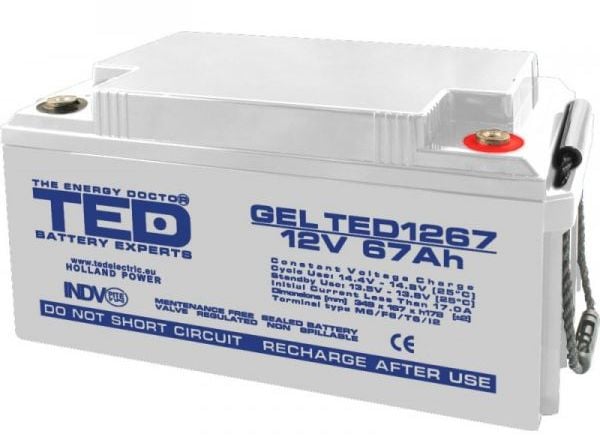 Acumulator AGM-GEL TED 12V 67Ah Deep Cycle