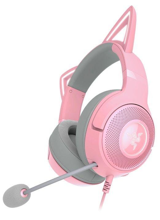 Casti Gaming Razer Kraken Kitty V2 Quartz Edition USB Roz - imagine 4