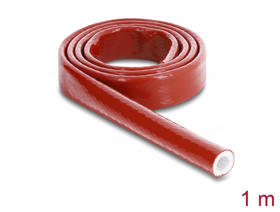 Manson Ignifug Delock 19093 1m x 10mm Silicon Roșu, 260°C