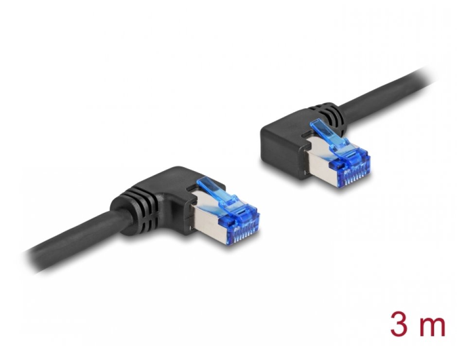 Cablu RJ45 Cat.6A S/FTP 3m Unghi Delock
