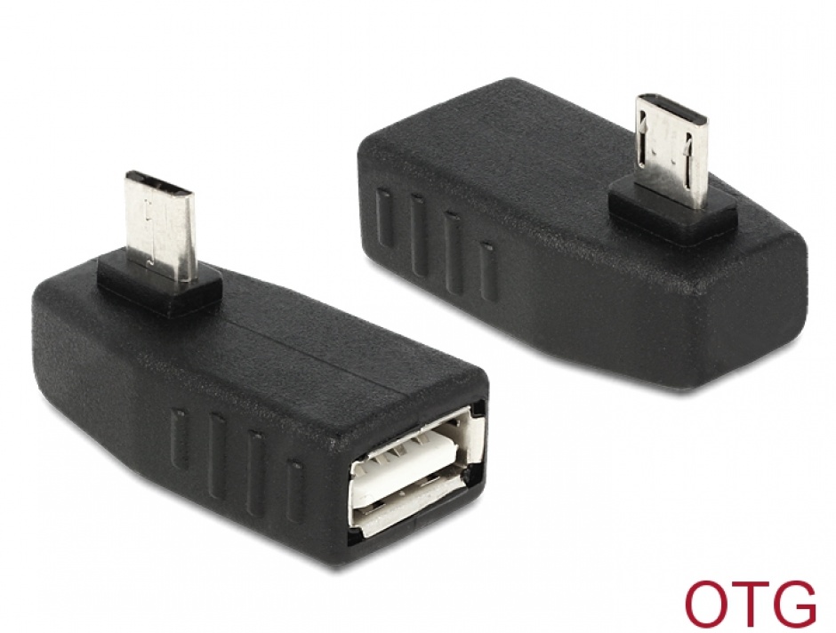 Adaptor OTG Delock micro USB B la USB A 270°