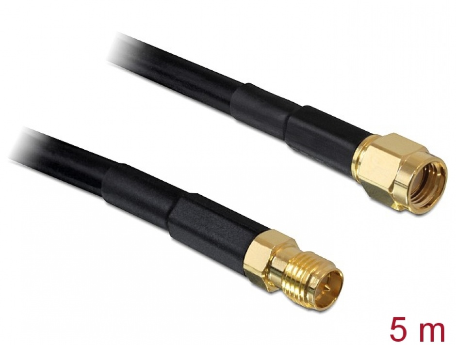 Cablu Prolungitor RP-SMA Delock 5m Low Loss