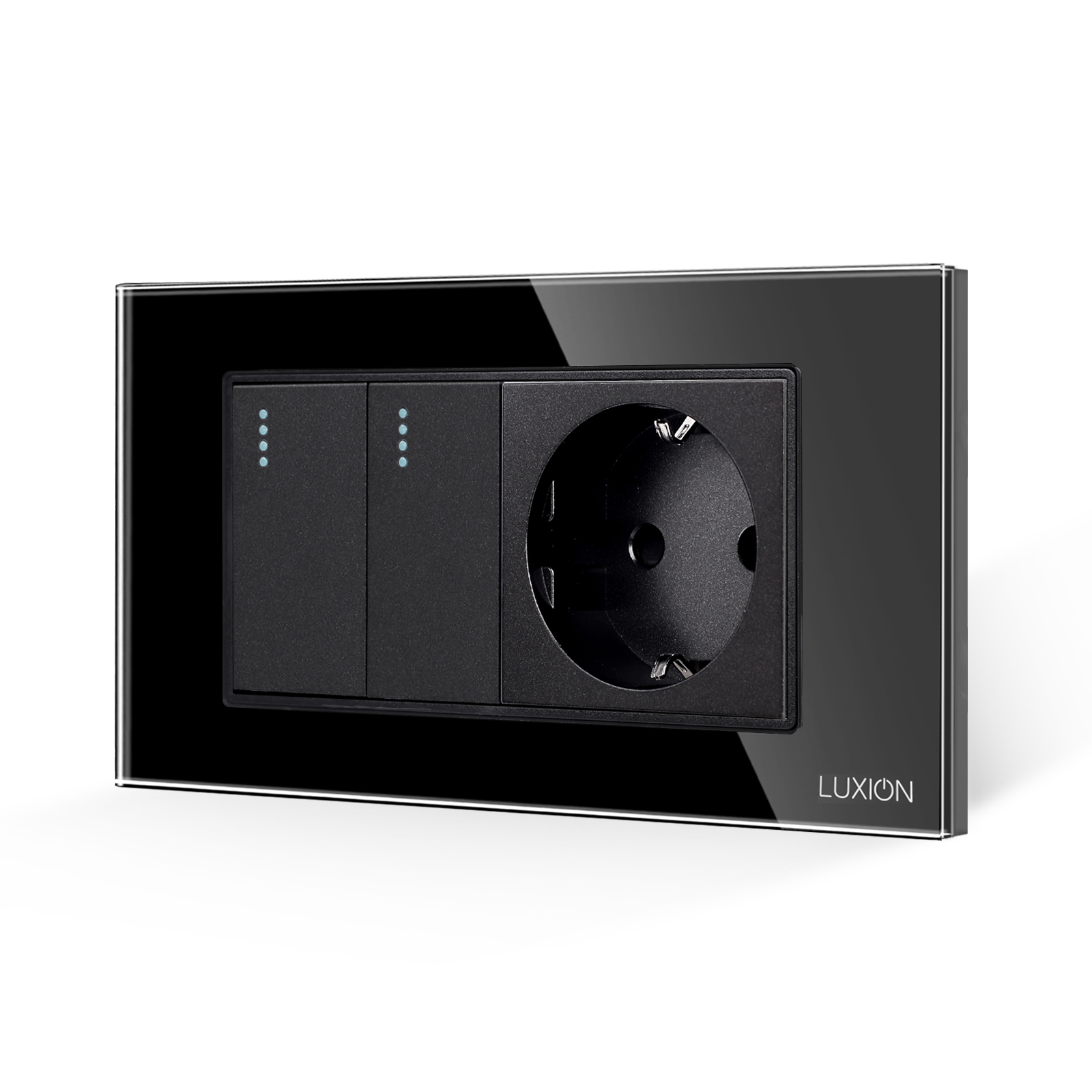 Intrerupator Dublu + Priza Sticla Luxion IP44 - imagine 5