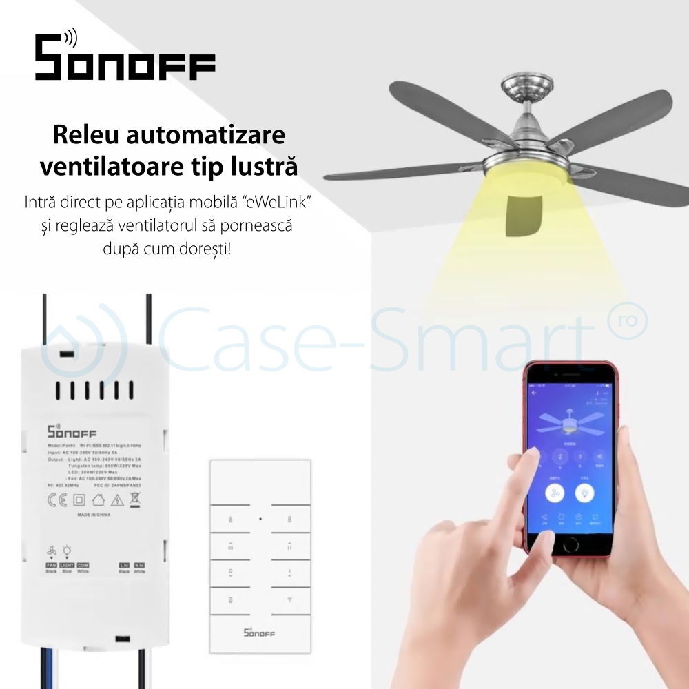 Releu Sonoff iFan03 Automatizare Ventilator Wi-Fi - imagine 7