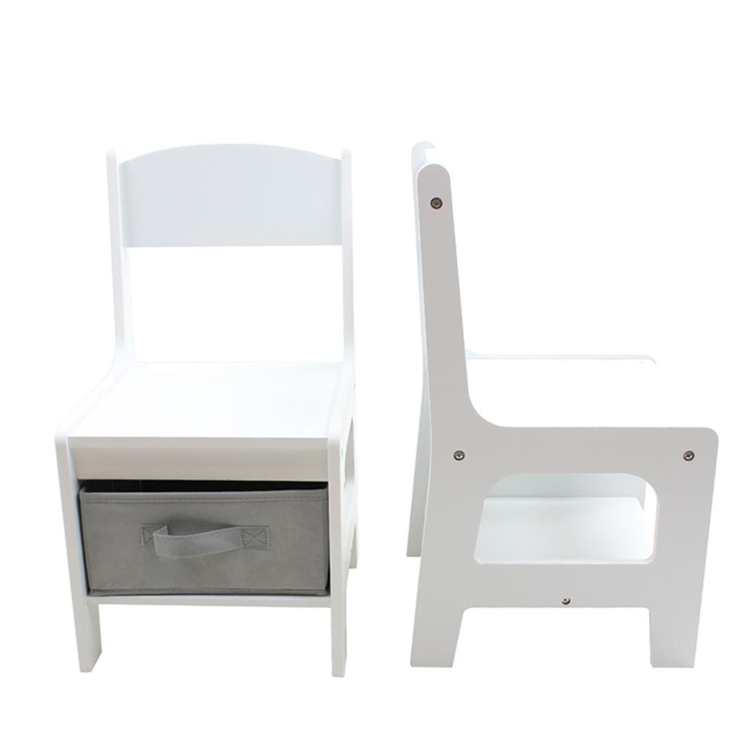 Set Masuta si 2 Scaune Copii Alb U-Grow - Tabla Creta - imagine 6