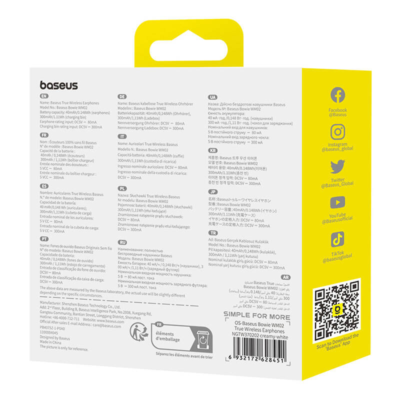 Căști Wireless Baseus Bowie WM02 TWS Alb - Bluetooth 5.3 - imagine 9