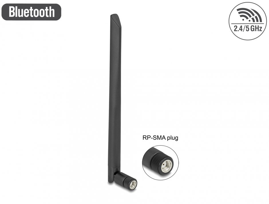Antena WLAN Delock 5dBi Dual Band RP-SMA
