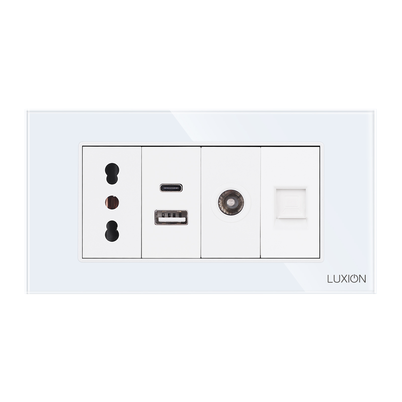 Priza Luxion 4M TV+Net+USB Rama Sticla - imagine 2