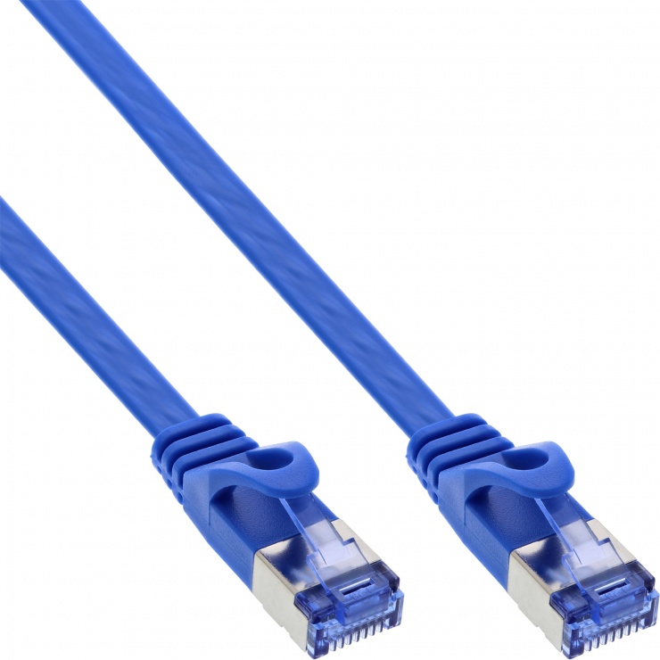 Cablu RJ45 Flat FTP Cat.6A 10m Albastru InLine