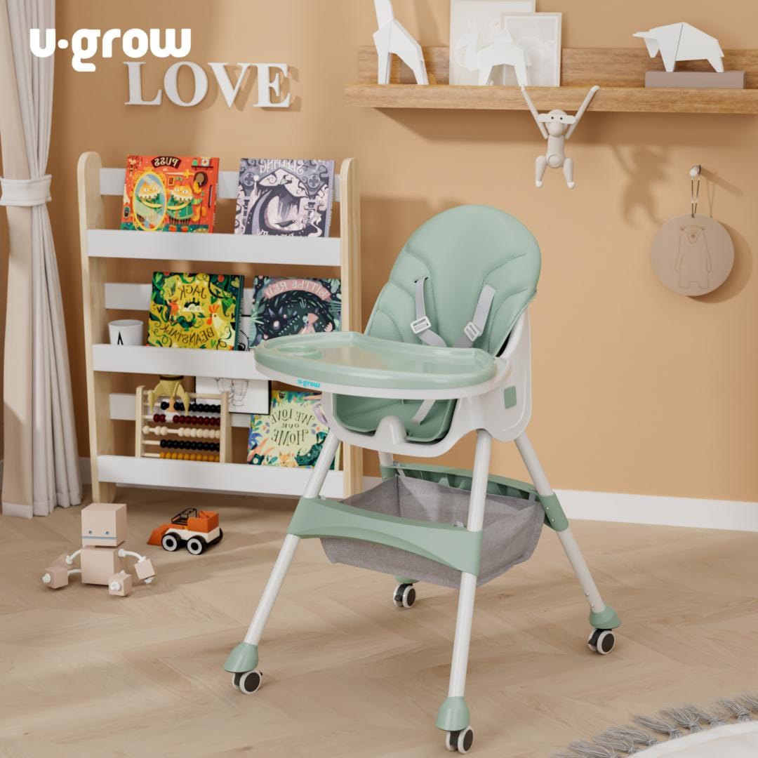 Scaun Masa Bebe 2 in 1 Pliabil Verde U-Grow - Compact și Versatil - imagine 9