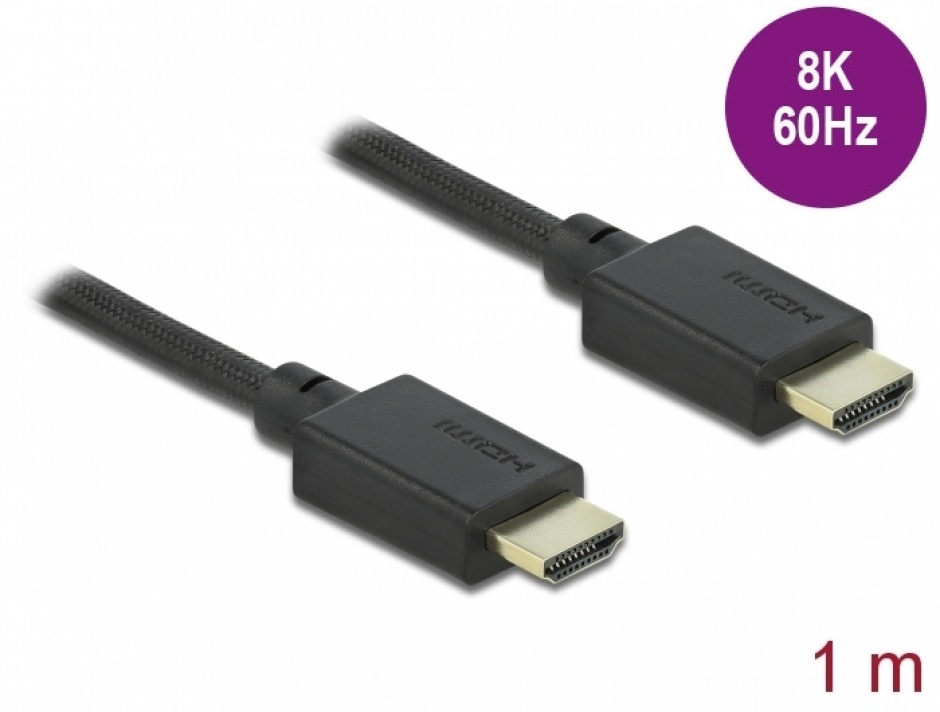 Cablu HDMI Delock 8K 1m, 48 Gbps, eARC