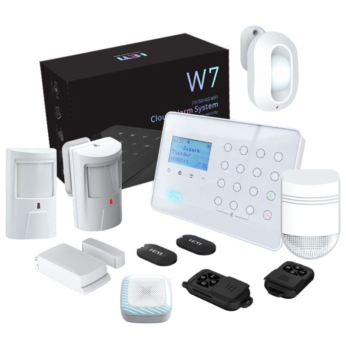 Kit Alarma Wireless Heyi KIT-HEYI-W7-DSSS, 32 Zone