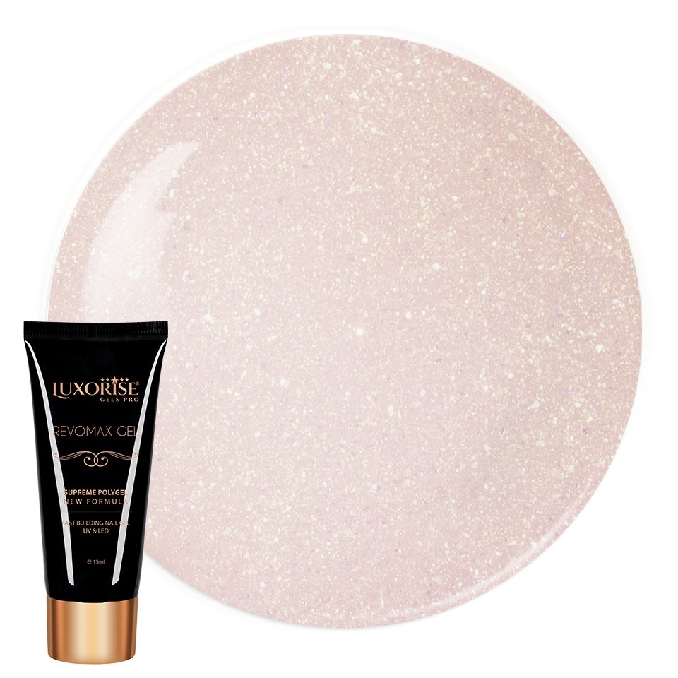 Polygel Luxorise Melted Gold 15ml - Constructie Unghii