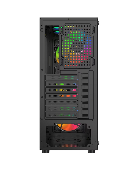 Carcasa Gaming DUNE Mid Tower ARGB Negru - 4 Ventilatoare Incluse - imagine 4