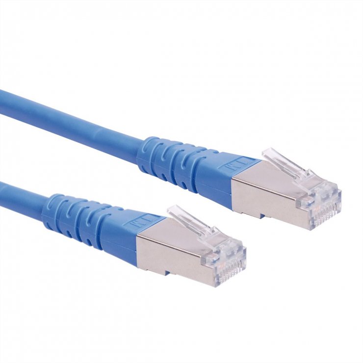 Cablu Roline RJ45 Cat.6 S/FTP 1m, Albastru