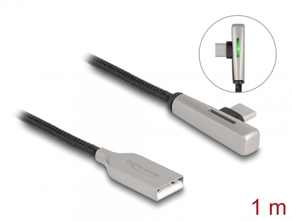 Cablu USB-C Delock 60W Fast Charge 1m