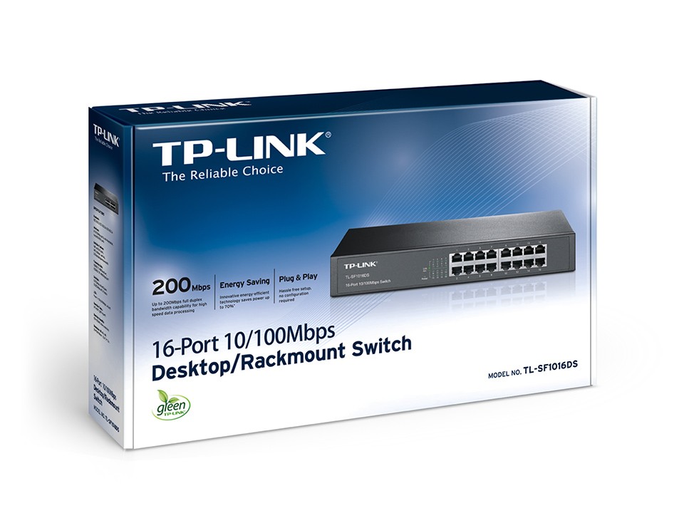 Switch TP-LINK TL-SF1016DS 16 Porturi Fast Ethernet - imagine 3