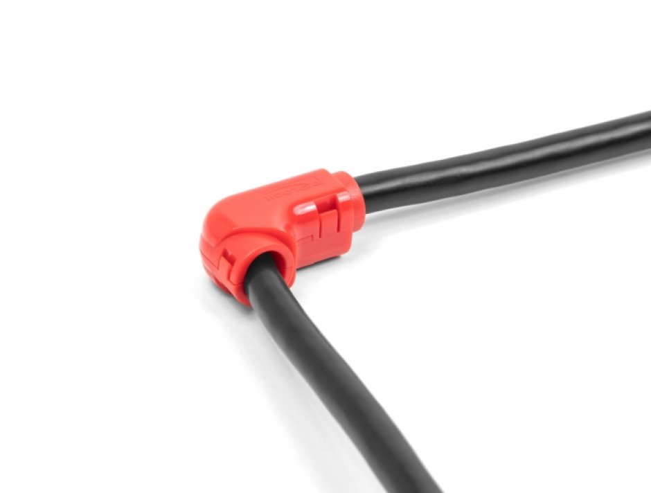 Set 8 Clips Cablu 90° Rosu Delock