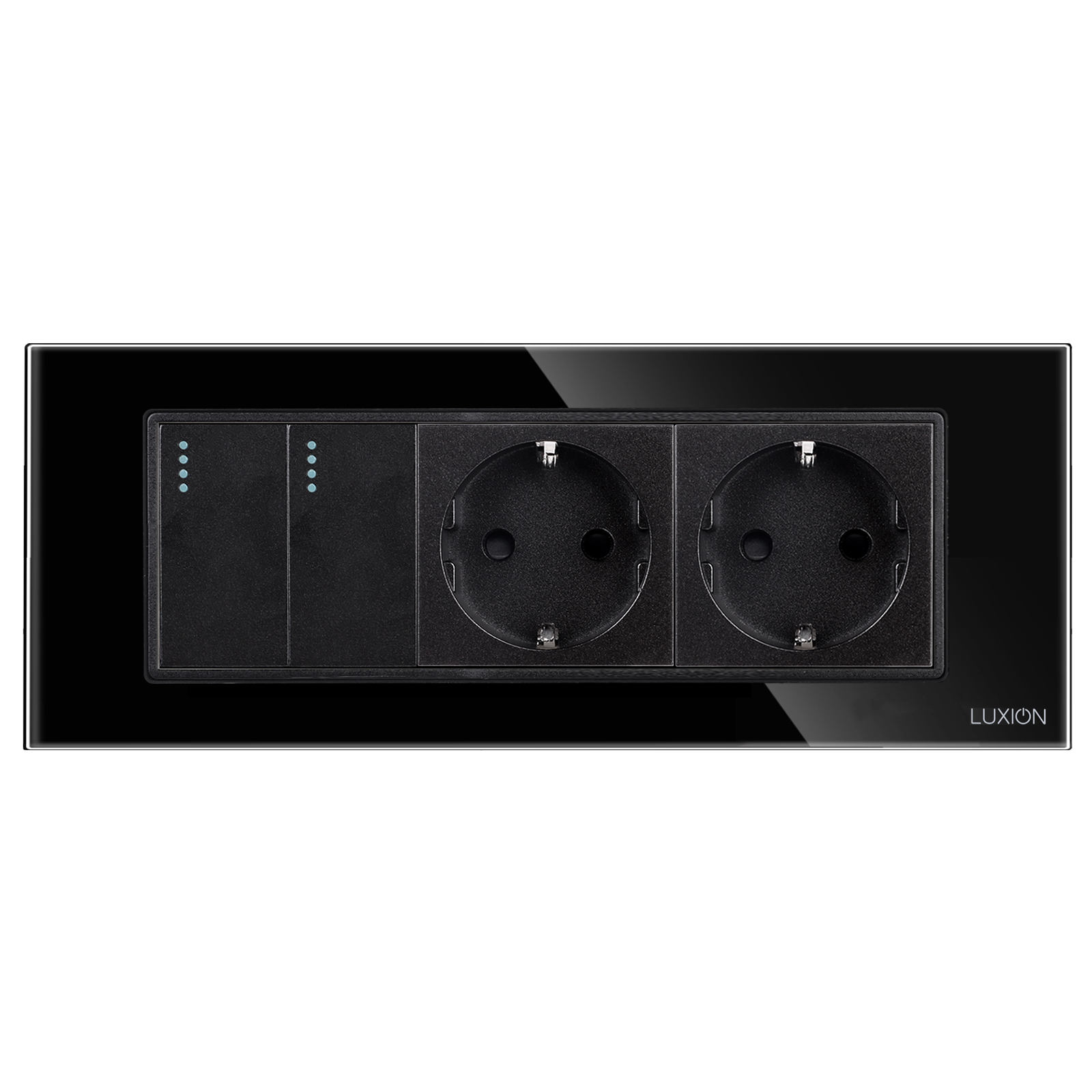 Intrerupator Dublu + 2 Prize Sticla LUXION, IP44 - imagine 6