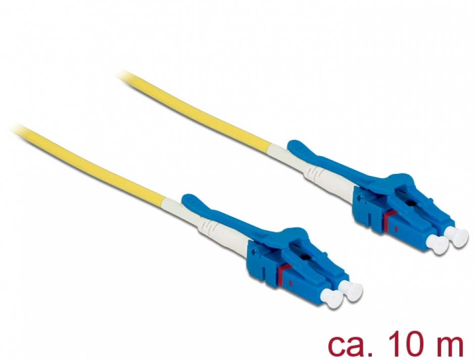 Cablu Fibra Optica LC-LC OS2 Uniboot 10m Delock