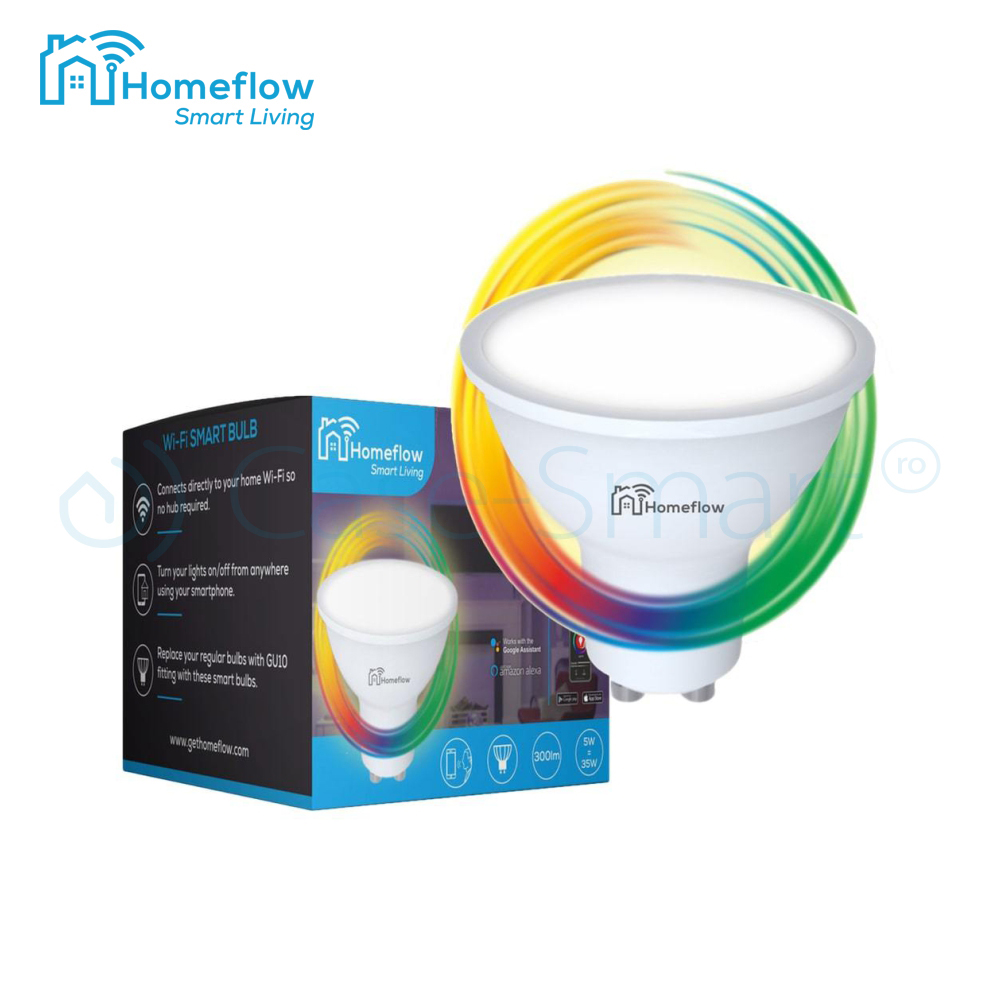 Bec Inteligent LED Homeflow GU10 RGB, Control Wi-Fi - imagine 3