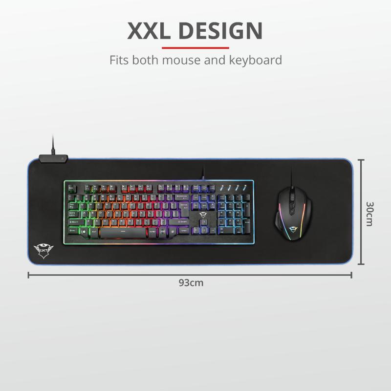 Mouse Pad Gaming Trust GXT 764 GlideFlex cu LED RGB, 930x300mm - imagine 7