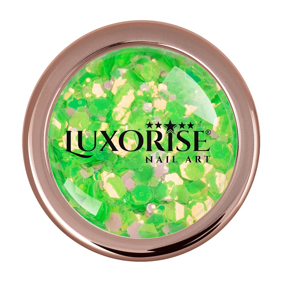 Paiete Unghii Neon Green LUXORISE | Manichiura Stralucitoare