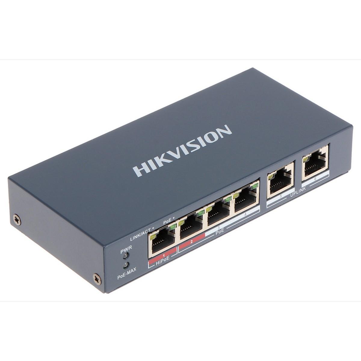 Switch PoE+ Hikvision 4 Porturi - 60W