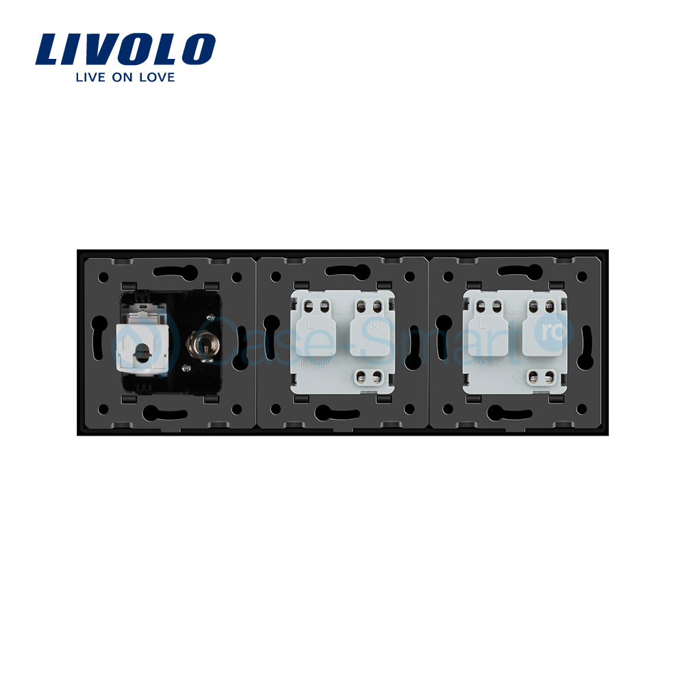 Priza Tripla Livolo Sticla: TV, Internet, 2xSchuko - imagine 7