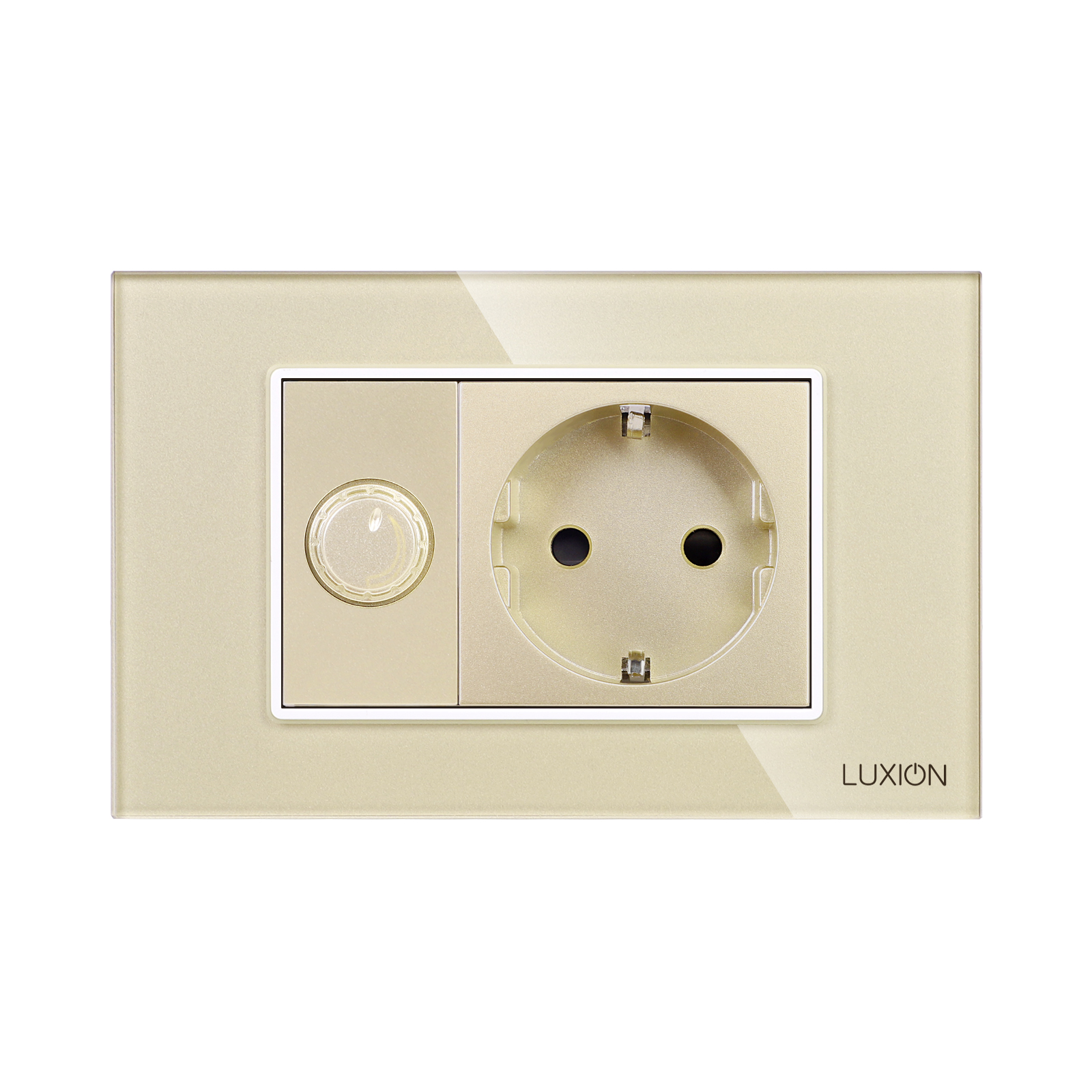 Întrerupător cu Variator + Priză LUXION, Rama Sticlă, IP44 - imagine 10