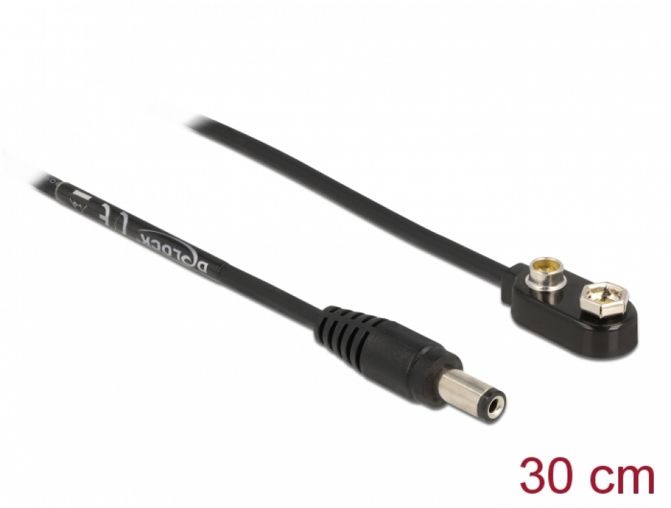 Cablu DC 5.5x2.1mm Baterie 9V 30cm Delock