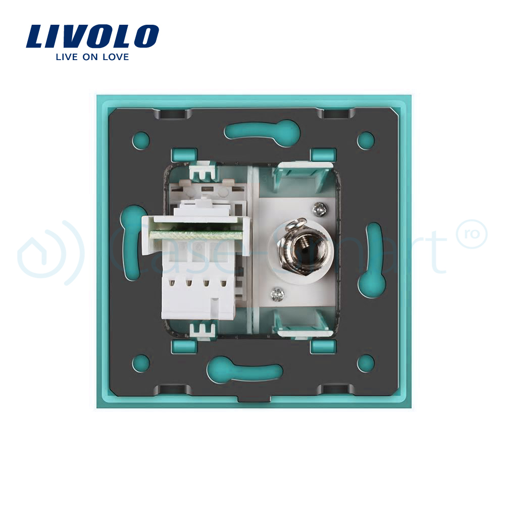Priza TV+Telefon Livolo Rama Sticla - imagine 12