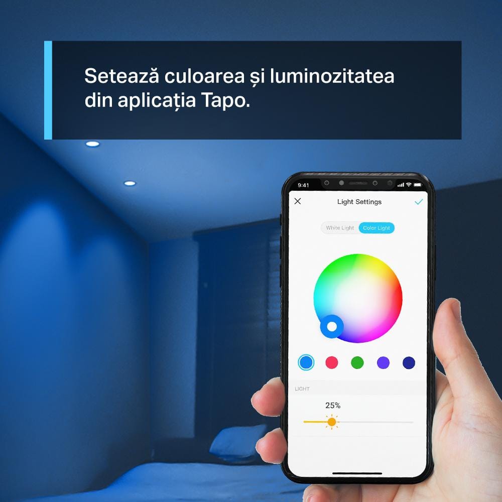 Bec Inteligent TP-Link Tapo L630 RGB GU10, 350lm - imagine 6