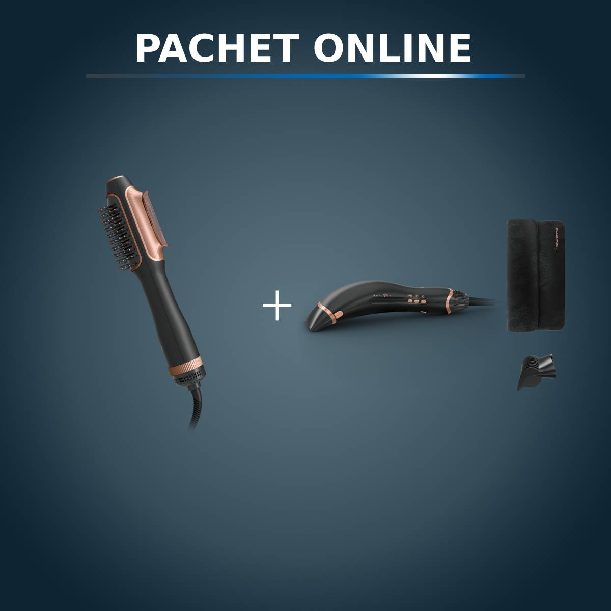 Pachet Rowenta Uscător & Perie Profesional 2 în 1