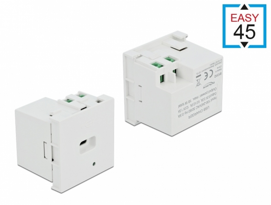 Modul Incarcare USB-C Delock Easy 45, 18W