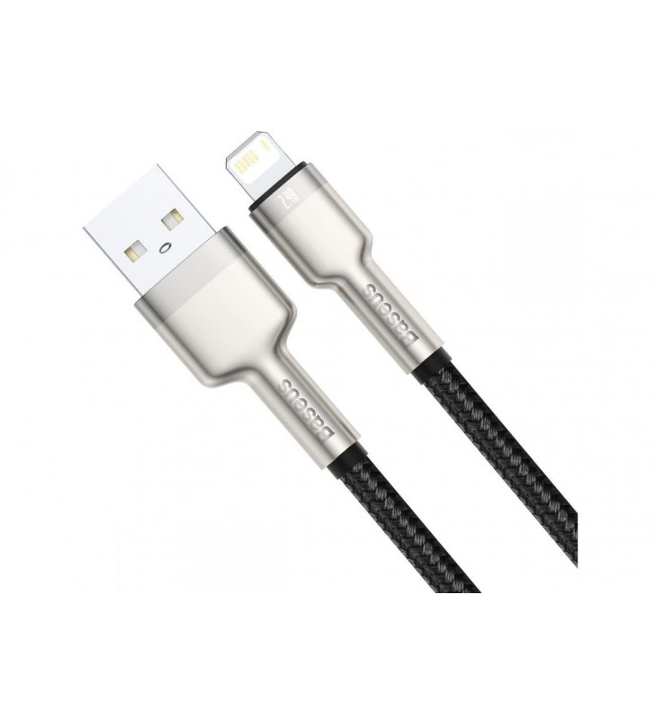 Cablu Lightning Baseus Cafule Metal 0.25m Incarcare Rapida 2.4A - imagine 2