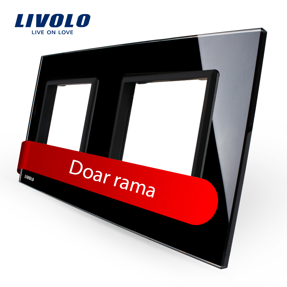 Ramă Priză Dublă Livolo, Sticlă Crystal - imagine 5