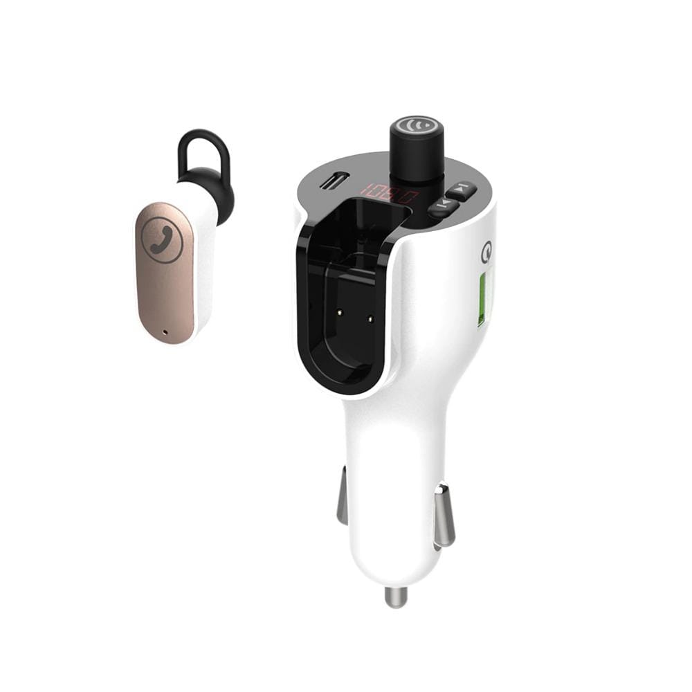 Modulator Auto FM Spacer Bluetooth 5.0 cu Cască și Quick Charge - imagine 3