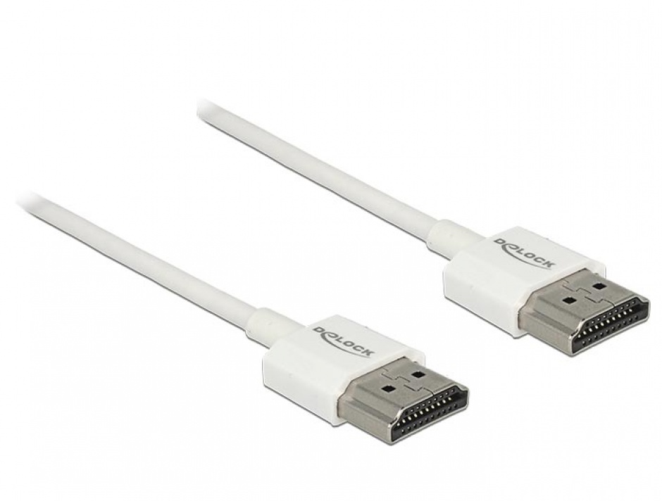 Cablu HDMI Delock 2.0 4K 3D, 1.5m, Alb