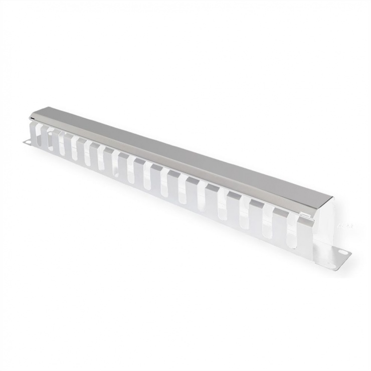 Front Panel 19" 1U Value, Gri, cu organizator cabluri