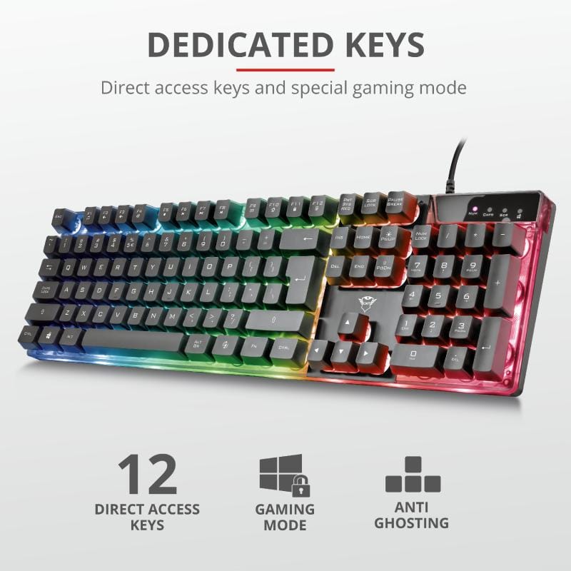 Tastatura Gaming Trust GXT 835 Azor RGB, Anti-Ghosting, Negru - imagine 6