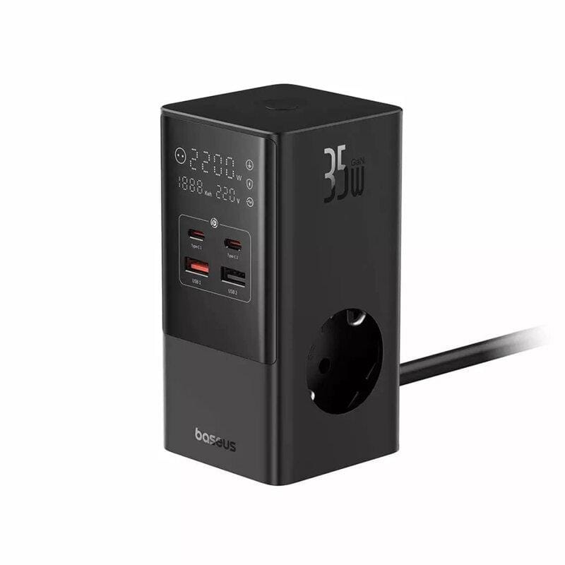 Baseus PowerCombo Tower 35W - 4 Porturi Quick Charge, Negru - imagine 4