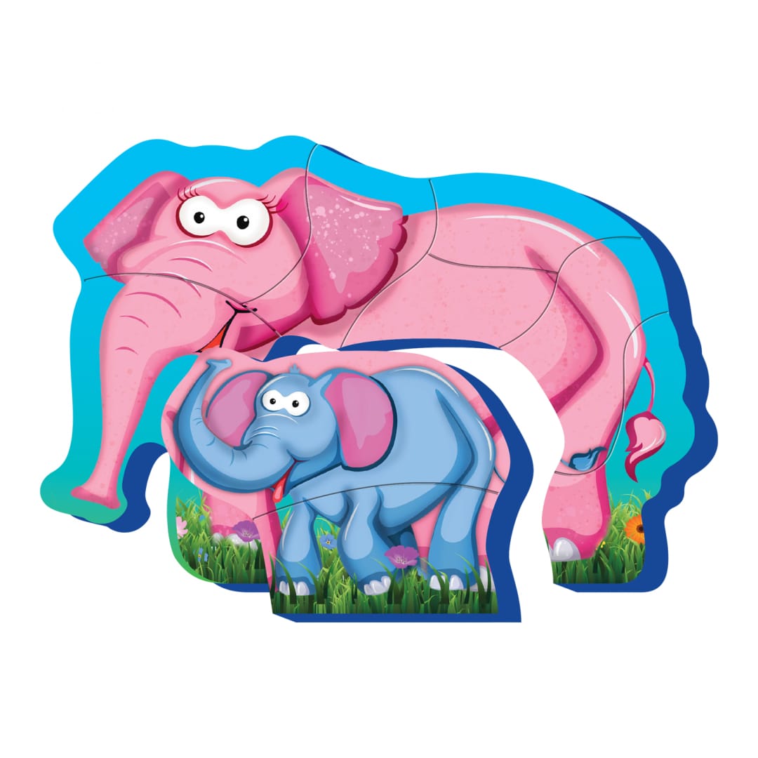 Puzzle Elefant Mama și Copilul 8 Piese | Educațional - imagine 6