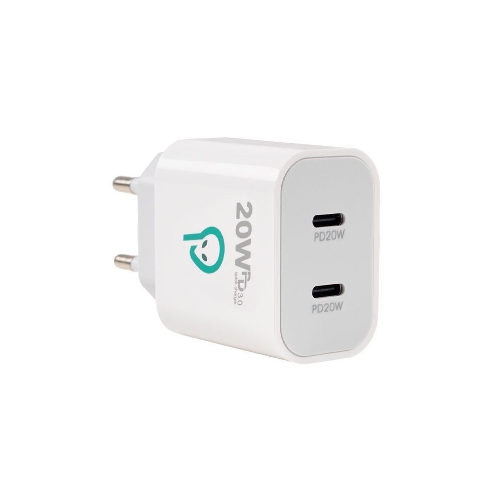 Alimentator SPACER 2x USB-C PD 20W - Încărcare Rapidă Duală