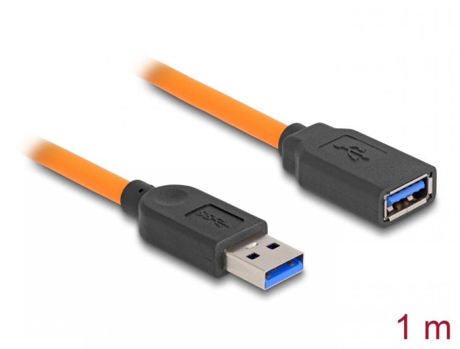 Cablu USB Tethering Delock 1m Portocaliu