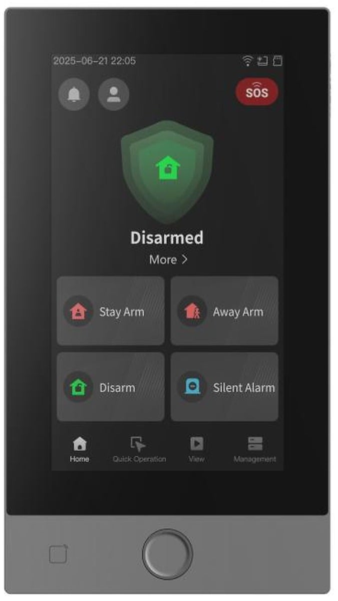 Tastatură touchscreen alarmă Hikvision 7 inch, cititor tag